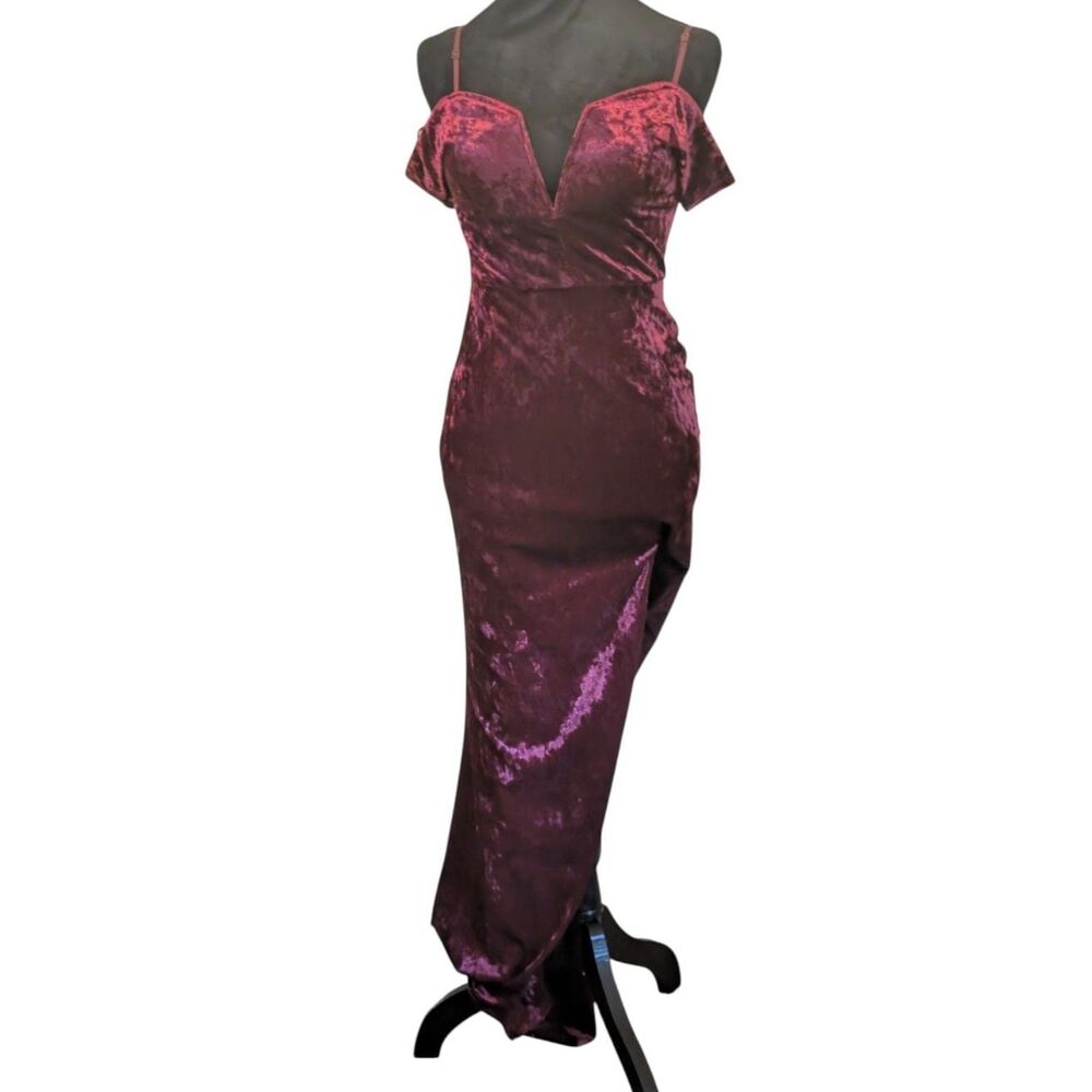 Jodi Kristopher Romantic Goth Whimsigoth Crushed Velvet Gown Plum, Size 0
